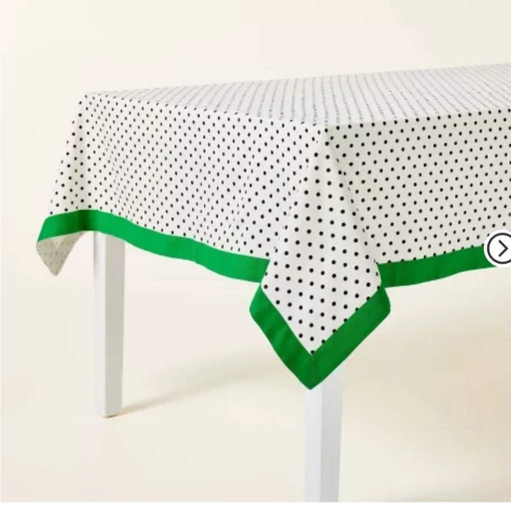 Kate Spade x Target Green and White Polka Dot Tablecloth